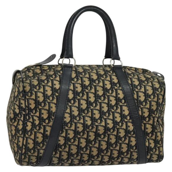 DIOR Trotter Canvas Boston Bag Navy Silver - Picture 1 of 11